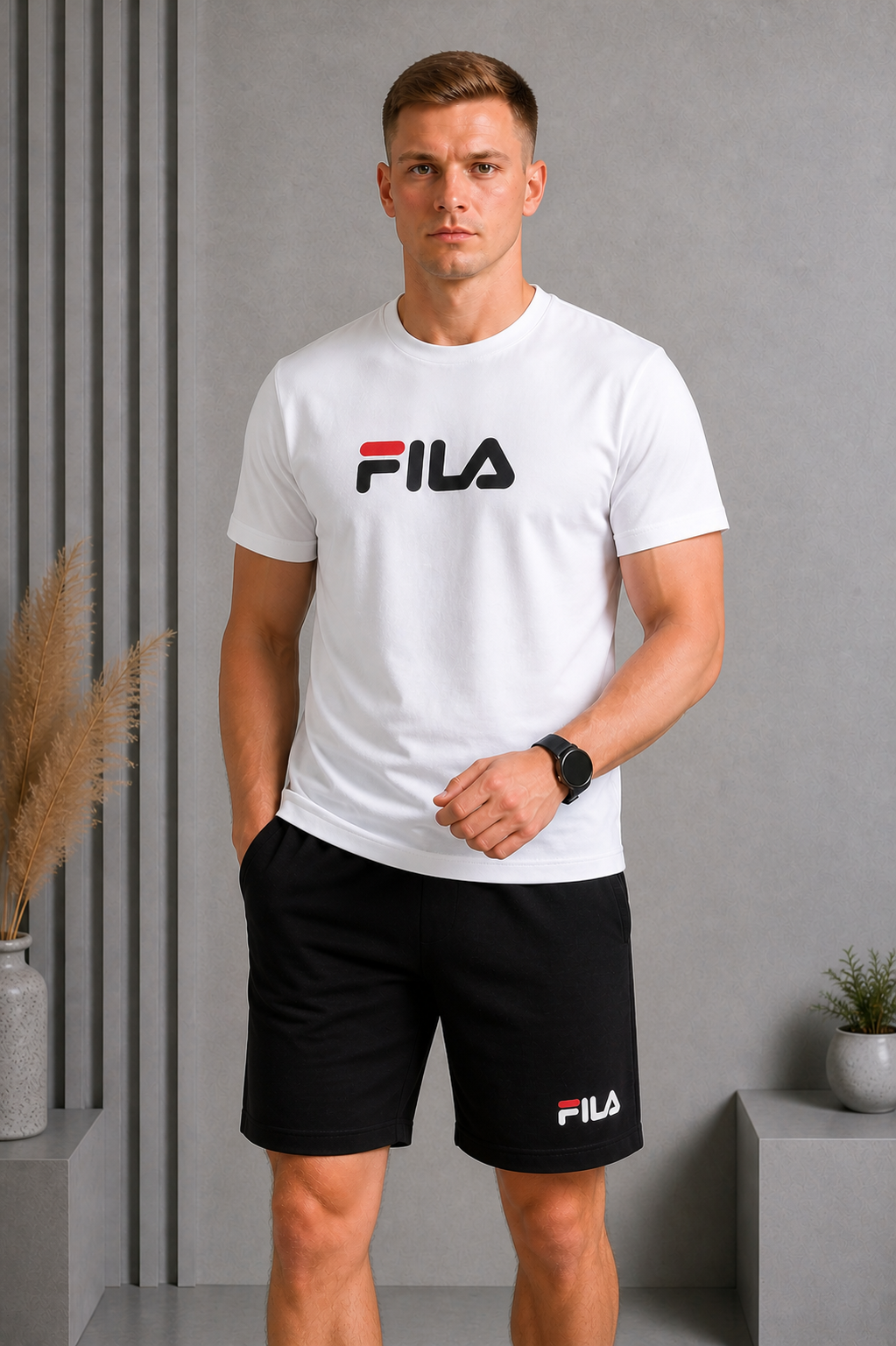 Костюм Fila — білий / чорний